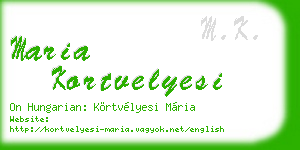maria kortvelyesi business card