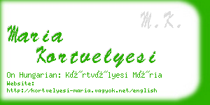 maria kortvelyesi business card